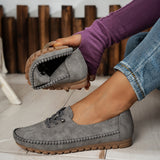 Orthelia | Grey Stitched Moccasins