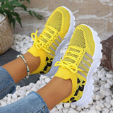 Mila | White Leopard-Trim Sneakers