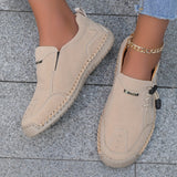 Celya | Beige Buckle Moccasins