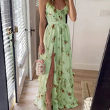 Naama | White Floral Split Maxi Dress