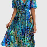 Matilda | Taupe Floral Wrap Midi Dress