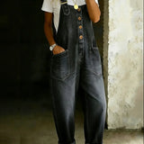 Ilona | Denim Jumpsuit with Buckle Closure