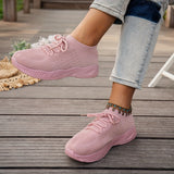 Blanche | White Knit Lace-Up Sneakers