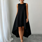 Garance | Black Asymmetric High-Low Dress