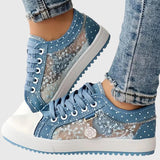 Elena | Blue Floral Mesh Sneakers