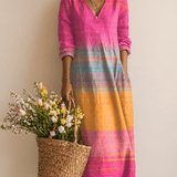 Marit | Lace Striped Dress