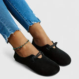 Anais | Beige Strap Ballet Flats