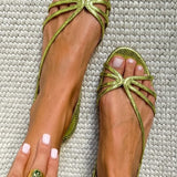 Yolande | Gold Knotted Strap Sandals