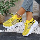 Mila | White Leopard-Trim Sneakers