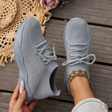Blanche | White Knit Lace-Up Sneakers