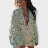 Siandra | Cream Marine-Print Tunic