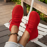 Blanche | White Knit Lace-Up Sneakers