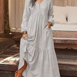 Cadence | Mustard Tiered V-Neck Maxi Dress