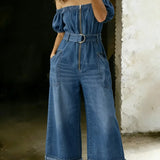 Mila | Tailored Denim Jumpsuit