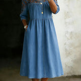 Audrey | Denim Dress with Lace Details