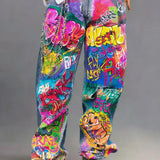 Maëlle | Jeans with Multicolor Print