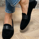 Elra | Black Mixed-Texture Loafers
