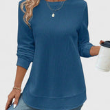 Céline | Elegant Round Neck Long Sleeve Top