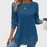 Céline | Elegant Round Neck Long Sleeve Top