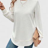 Céline | Elegant Round Neck Long Sleeve Top