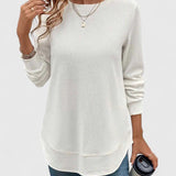Céline | Elegant Round Neck Long Sleeve Top