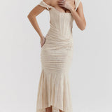 Dania | Lilac Lace Off-Shoulder Dress