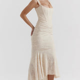 Dania | Lilac Lace Off-Shoulder Dress