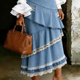 Camille | Denim Skirt with Ruffles