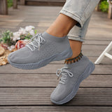 Blanche | White Knit Lace-Up Sneakers