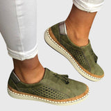 Mathilde | Red Perforated Slip-Ons