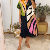 Riana | Black Multicolour Abstract Dress