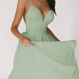 Elara | White Plunging V-Neck Maxi Dress