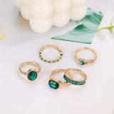 Exquisite Emerald Ring Set Zarina | Gold