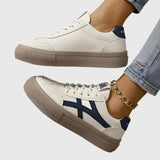Elza | Navy-Trim Retro Sneakers