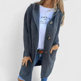 Brooke | Grey Longline Collared Cardigan