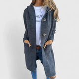 Brooke | Grey Longline Collared Cardigan