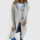 Brooke | Grey Longline Collared Cardigan