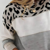 Diane | Knit Sweater Leopard Accent