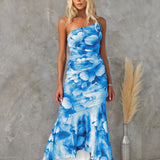 Layla | Purple Floral Strapless Dress