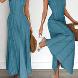 Alix | Green Sleeveless A-Line Maxi Dress
