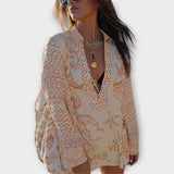 Siandra | Cream Marine-Print Tunic