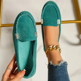 Kaia | Teal Stitched Moccasins