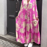 Ophelia | Beige Botanical Open-Front Dress