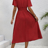 Bianca | Dusty Pink Polka-Dot Dress