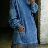 Nadine | Denim Dress with Tassels