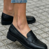 Evana | Black Block-Heel Loafers