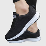 Betta | White Knit Wedge Sneakers