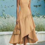 Berenice | Red Asymmetric High-Low Dress