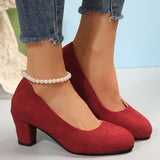 Vayda | Red Block Heel Sandals
