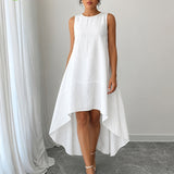 Garance | Black Asymmetric High-Low Dress